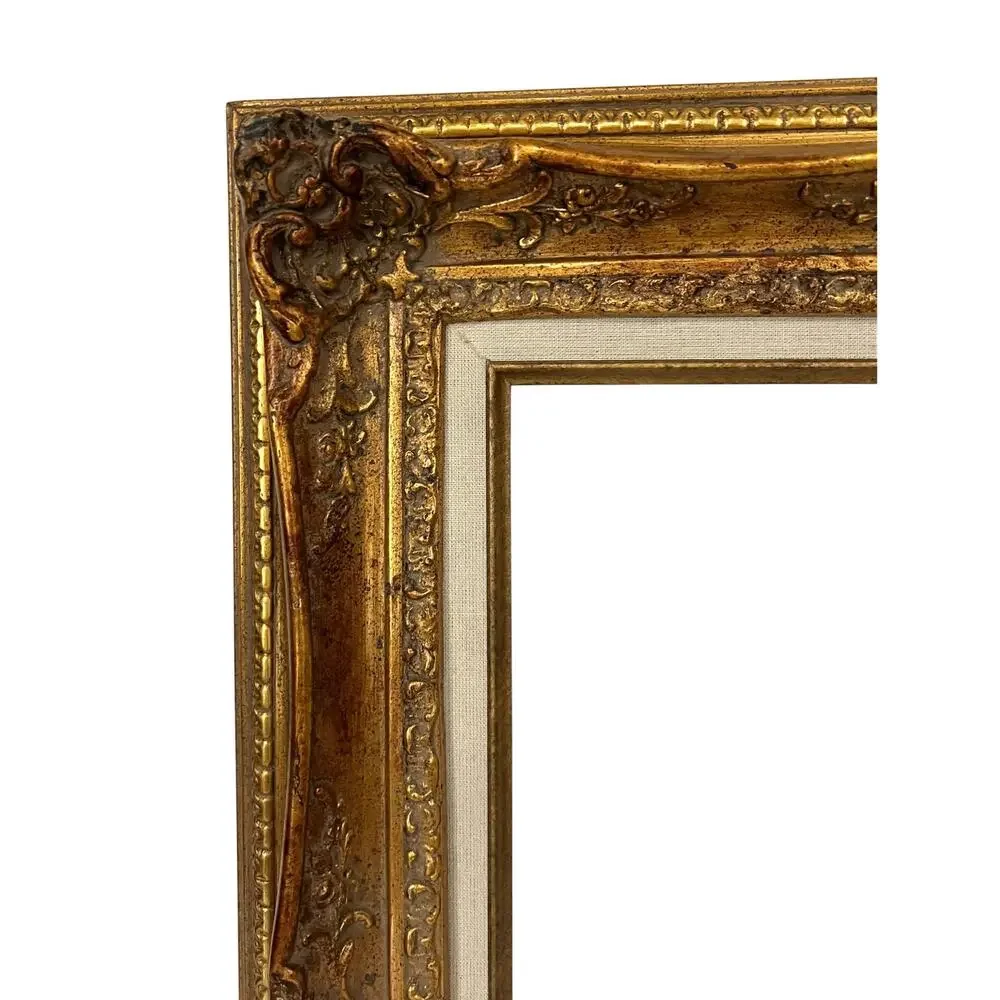 Vintage Gold Gilded Wood Gesso Ornate Photo Art Frame Large 27x23